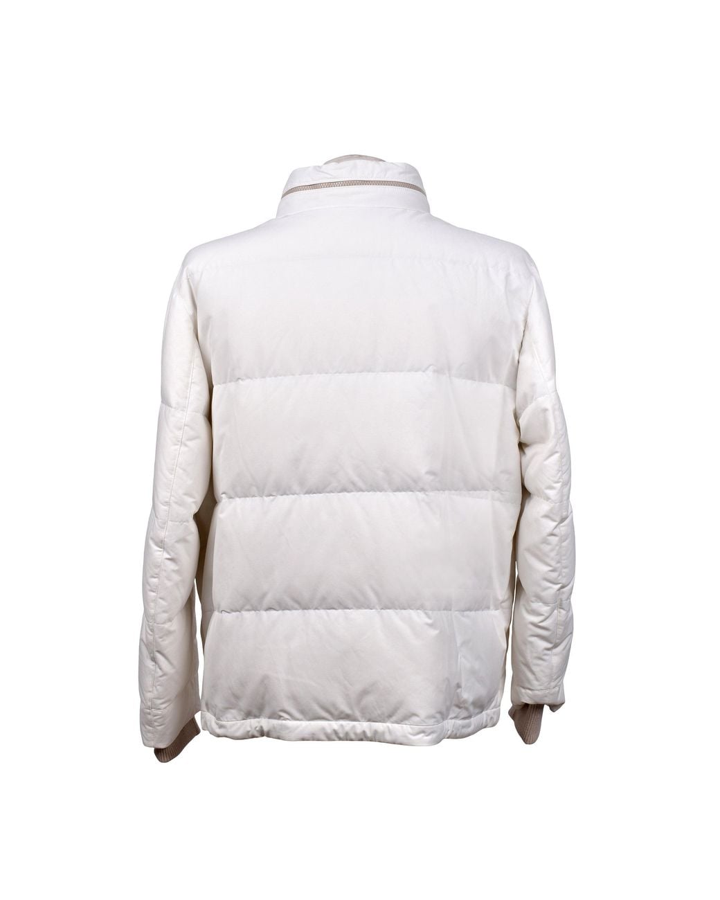 Brunello Cucinelli White Quilted Down Jacket Clothing for men