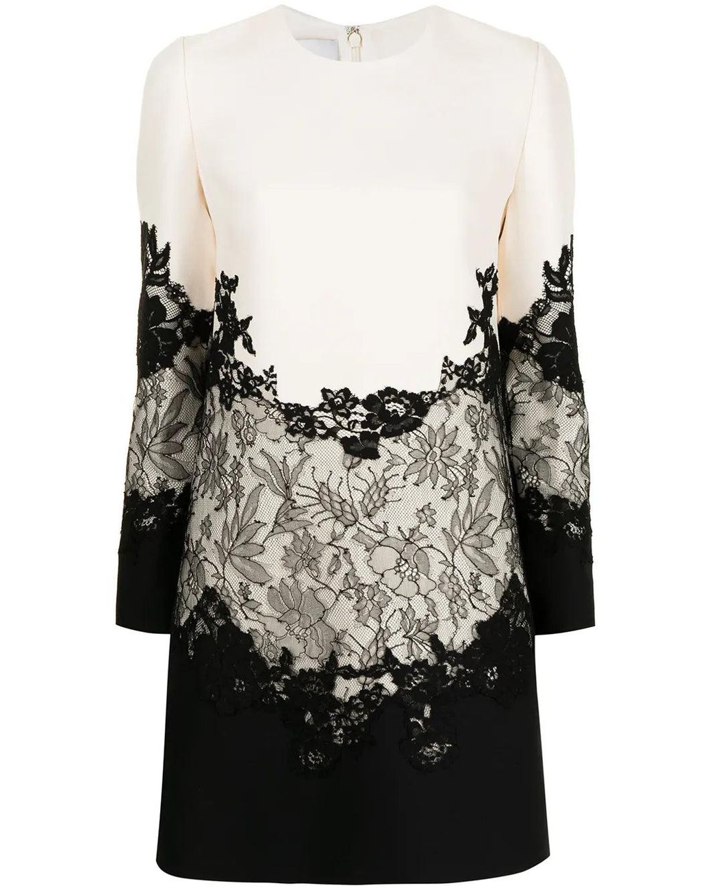Valentino Black Lace-Embellished Shift Dress