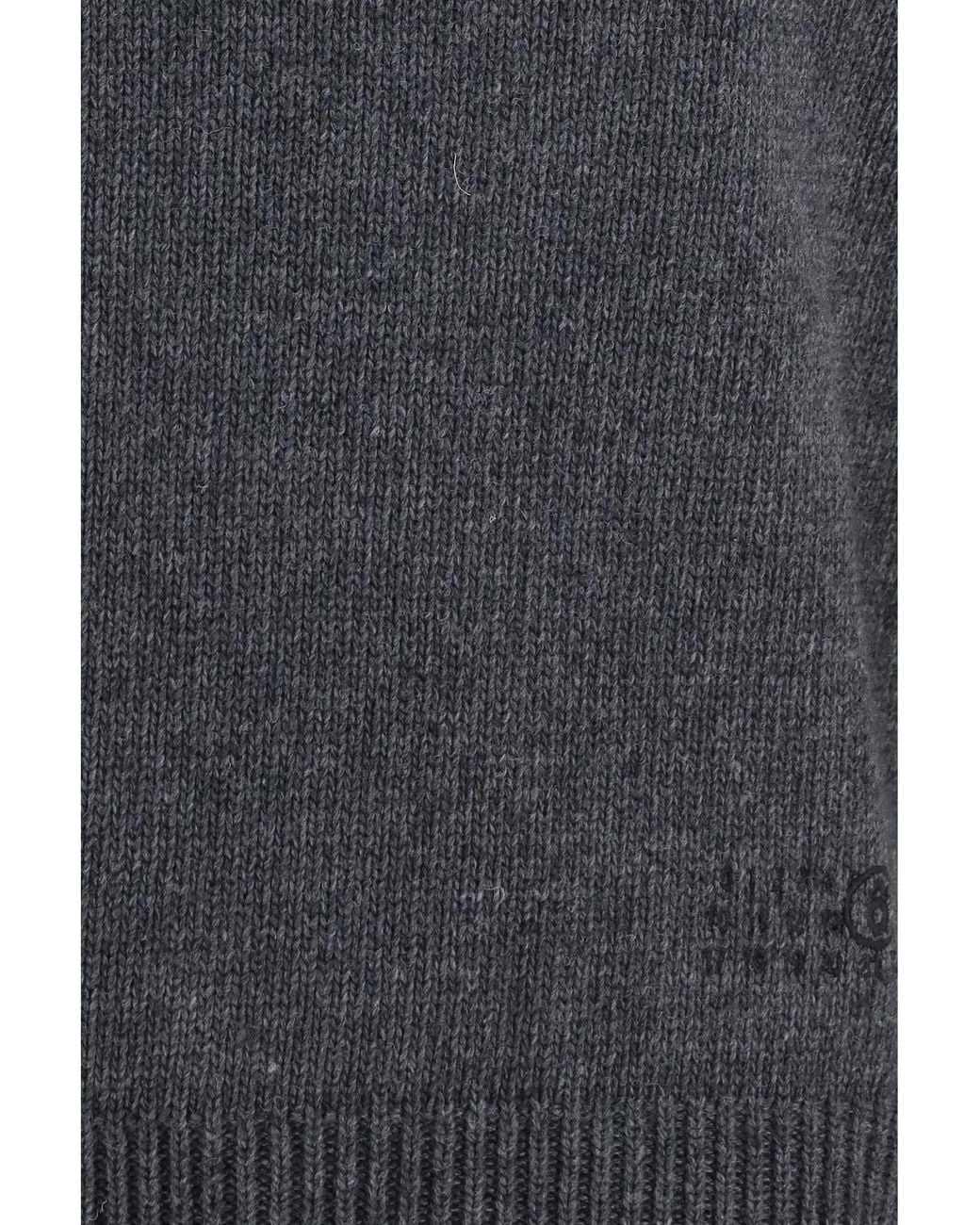 MM6 by Maison Margiela Blue Wool Crewneck Sweater Ovis Aries; Polyamide for men