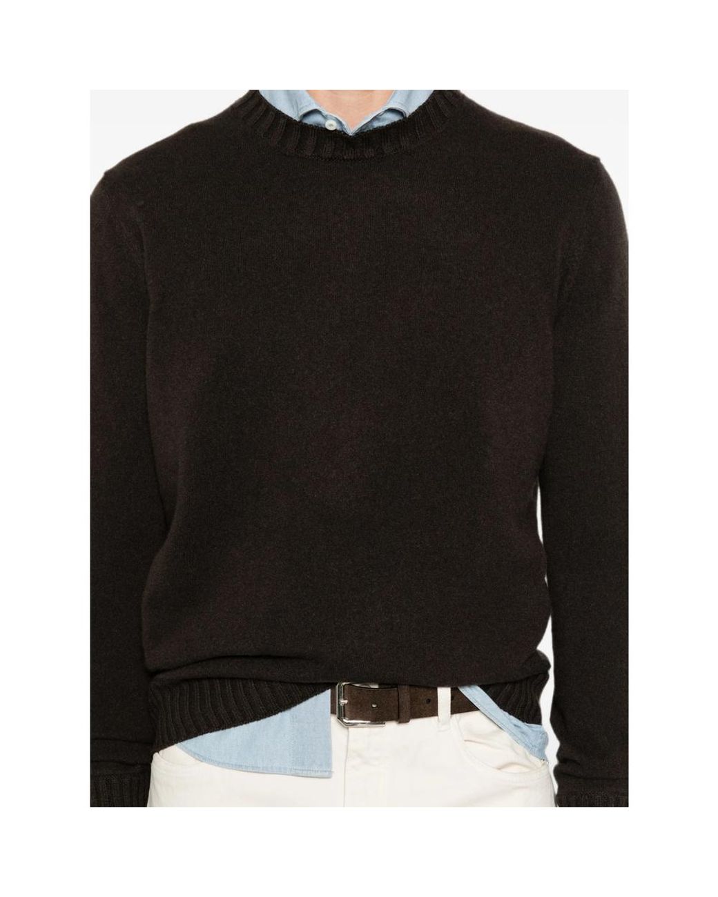 Magazzino Ricambi Black Ribbed-Trim Sweater for men