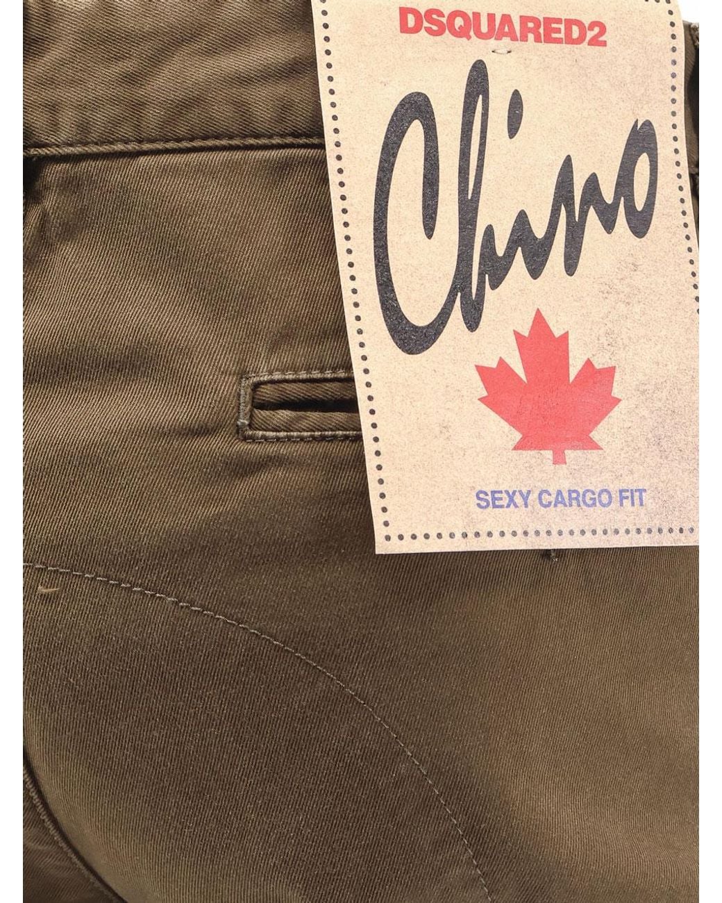 DSquared² Natural Sexy Cargo Cotton Trousers for men