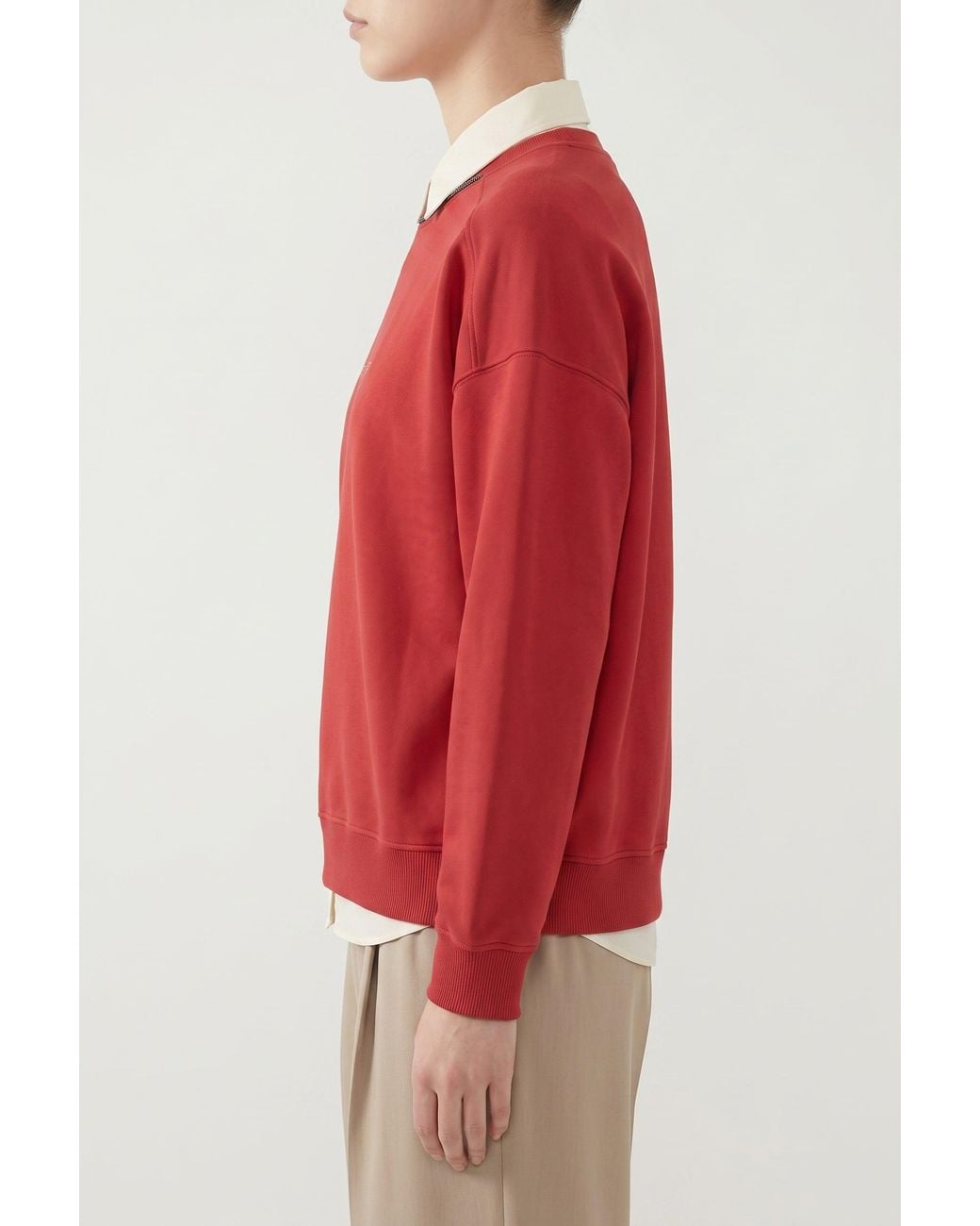 Brunello Cucinelli Red Relaxed Cotton Sweater