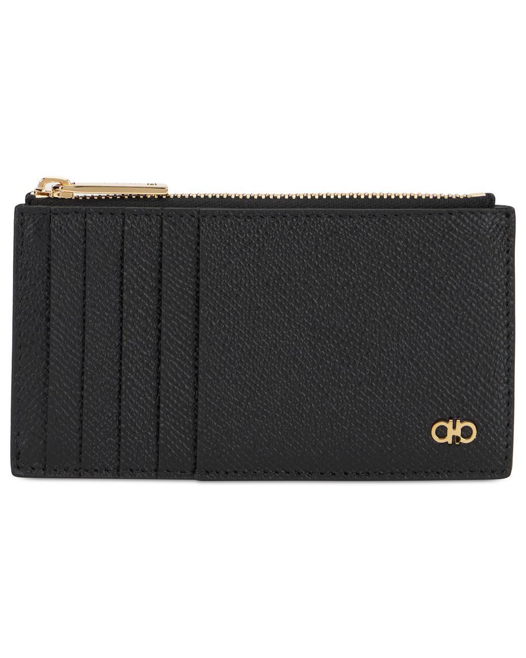 Ferragamo Black Card Holder Gancini Calfskin Wallets & Cardholders for men