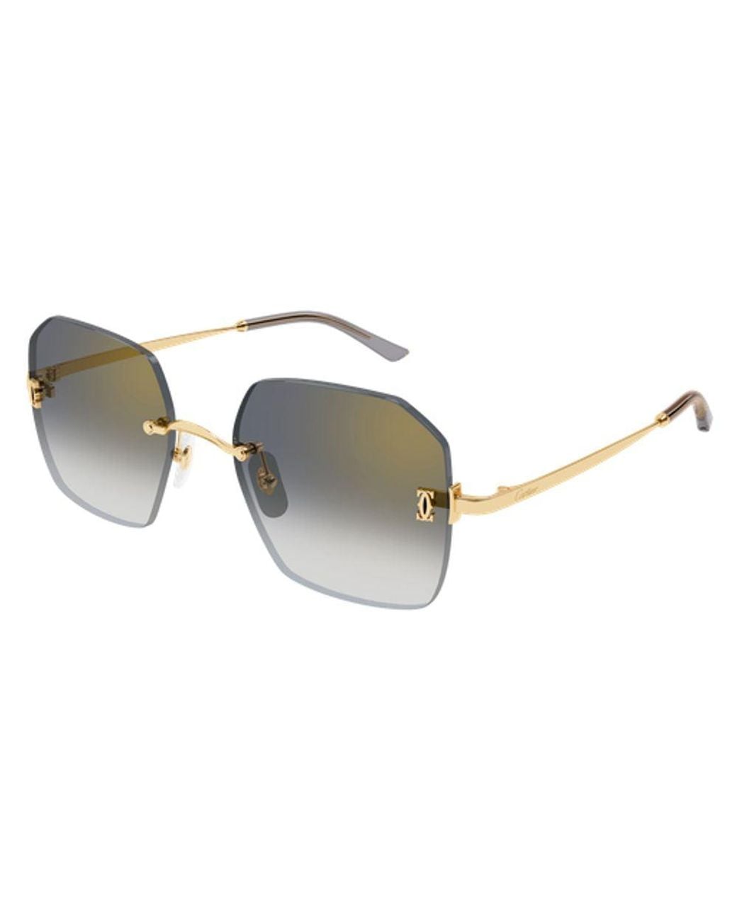Cartier Brown Cartier Eyewear Ct0591S Square Rimless Sunglasses for men