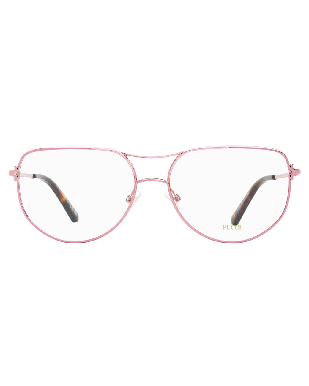 Emilio Pucci Black Emilio Pucci Ep5247 Clip-On Metal Aviator Eyeglasses