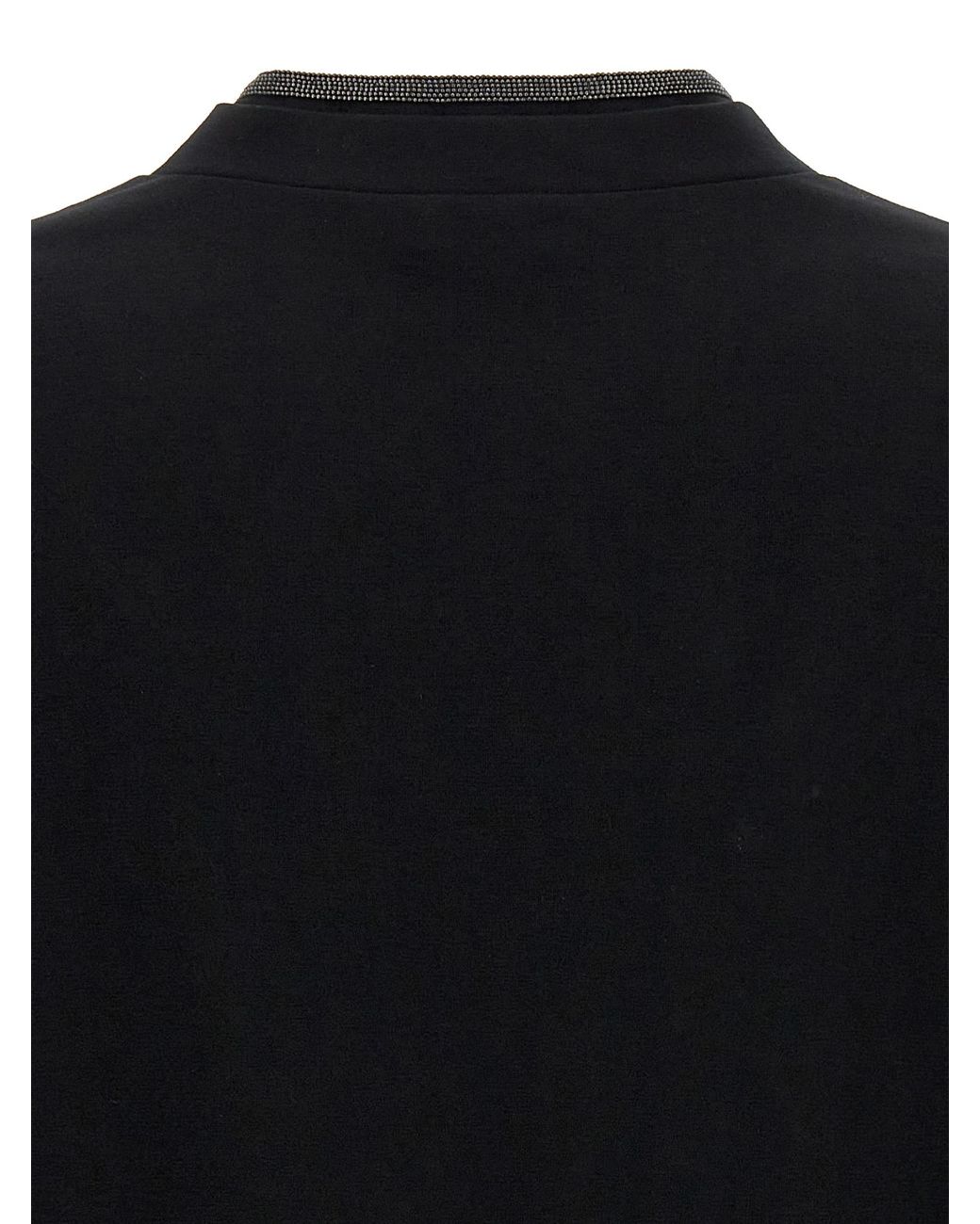 Brunello Cucinelli Black Cotton T-Shirt