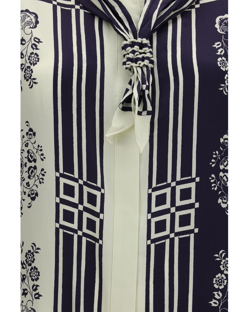 ALÉMAIS Blue Silk Shirt Banderra With Scarf