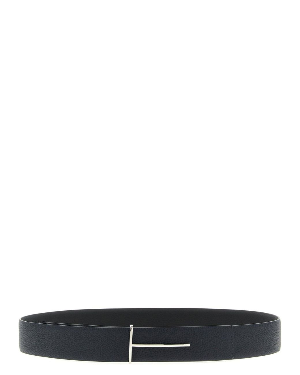 Tom Ford Black Grain Leather Reversible Belt