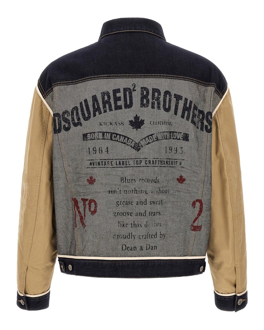 DSquared² Blue Hybrid Denim And Canvas Jacket for men