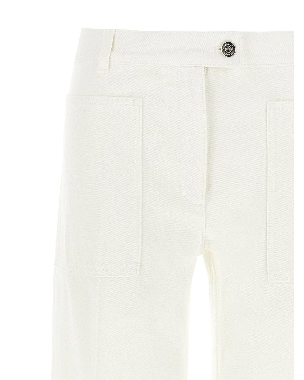 Ferragamo White Garment-Dyed Denim Jeans