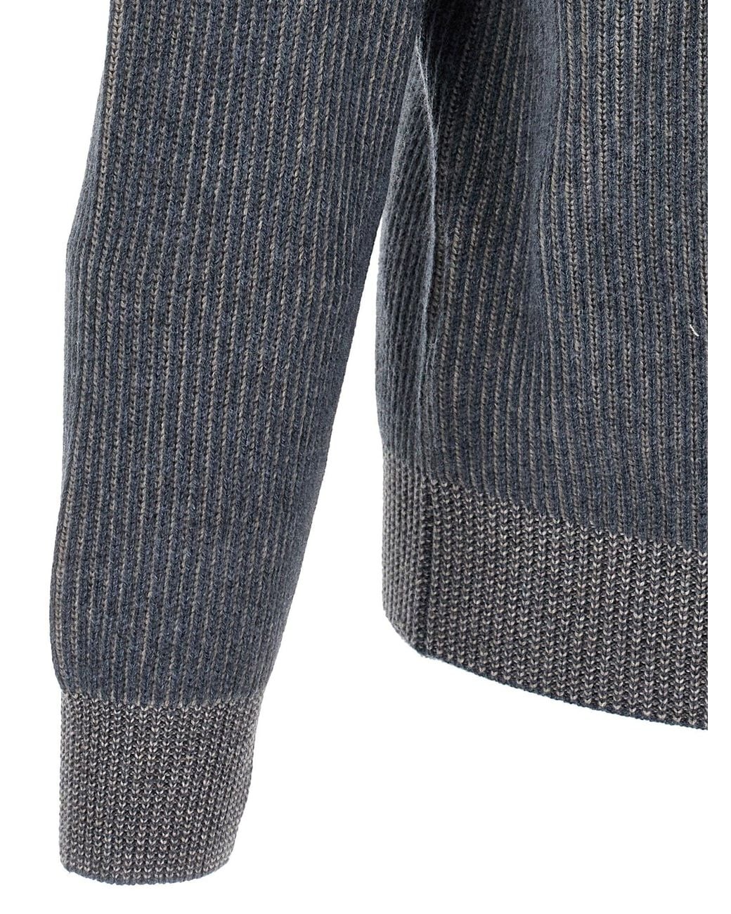 Brunello Cucinelli Gray Pure Cashmere Cardigan for men