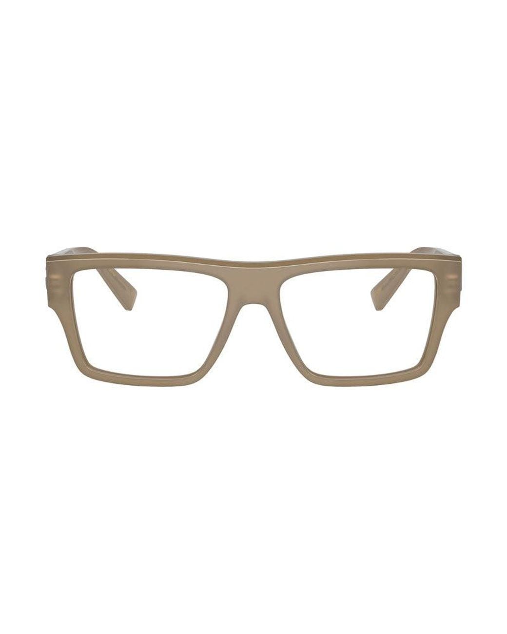 Dolce & Gabbana Metallic Eyeglasses Square Full Rim, Opal Frame And Clear Demo Lenses Lens Dg33823089 for men