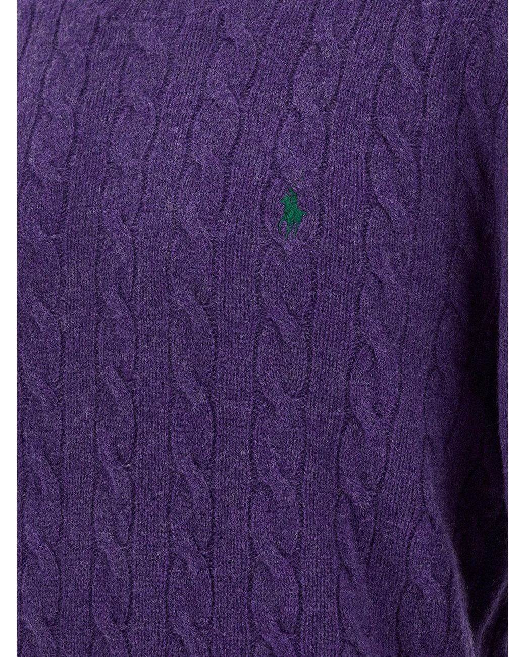 Polo Ralph Lauren Blue Braided Wool And Cashmere Sweater for men