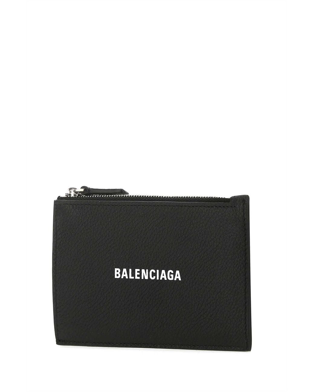 Balenciaga Black Iconic Monogram Calfskin Card Holder for men