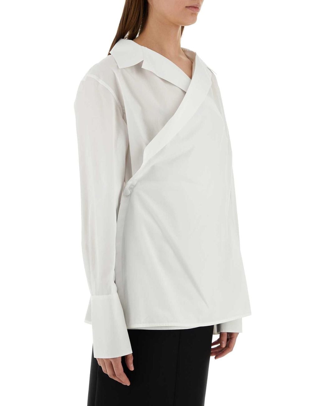 Givenchy White Givenchy Wrap Collar Poplin Shirt