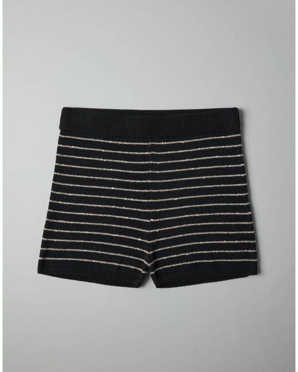 Brunello Cucinelli White Striped Knit Shorts Accessories & Slg