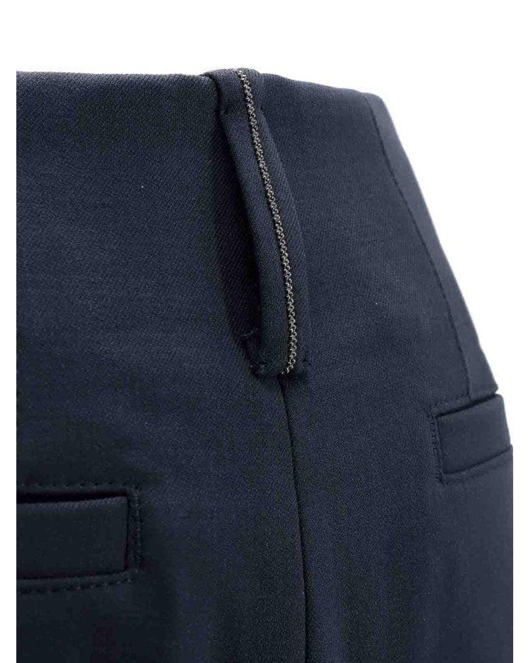 Brunello Cucinelli Blue Wool Casual Pants