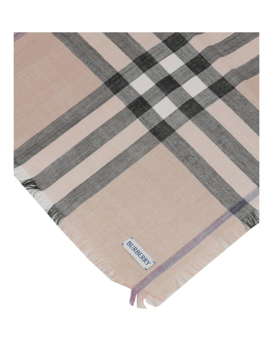 Burberry Natural Burberry Large Check Gauze Scarf