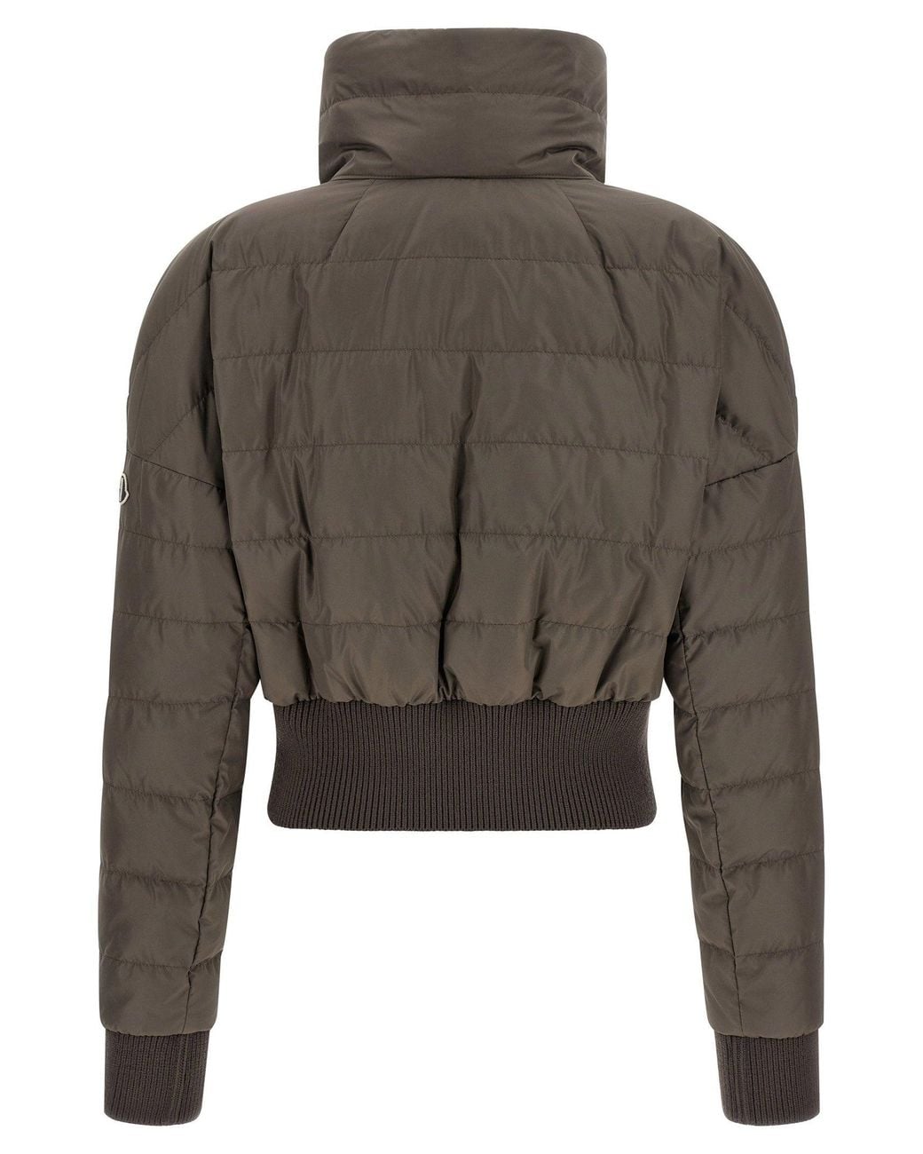 Rick Owens Gray Cropped Quilted Goose Down Down Jacket