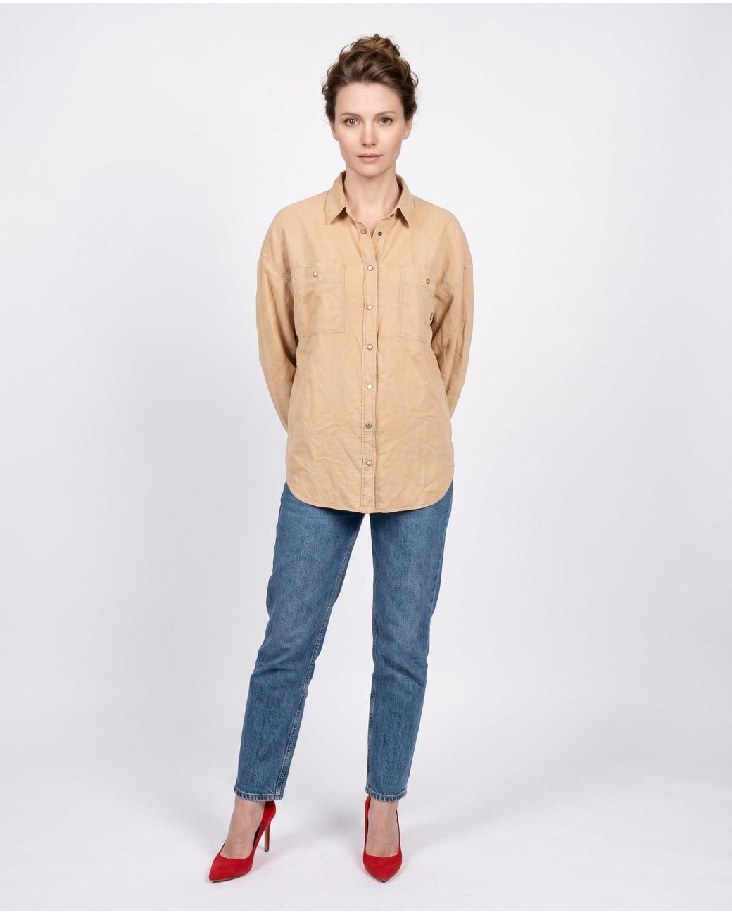 Brunello Cucinelli Blue Linen Blend Shirt