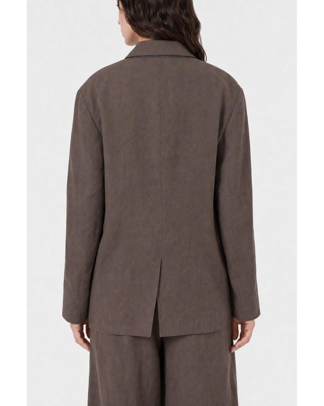 Brunello Cucinelli Brown Relaxed Cotton Blazer