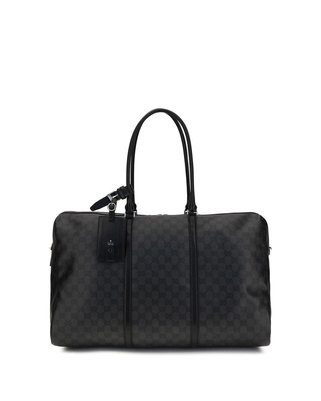 Gucci Black Travel Bag Gg Web Stripe Fabric Shoulder
