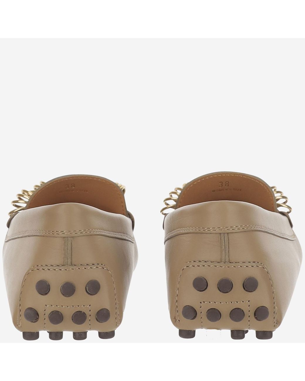 Tod's Natural Loafers Nappa Leather With Rings Calfskin