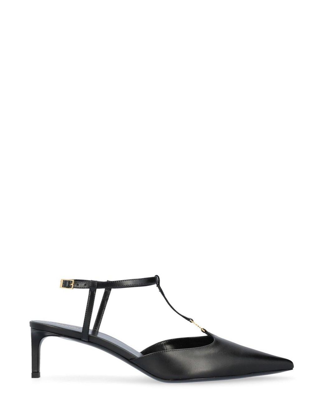 Celine Kitten T-Bar Stap Pumps in Black | Lyst