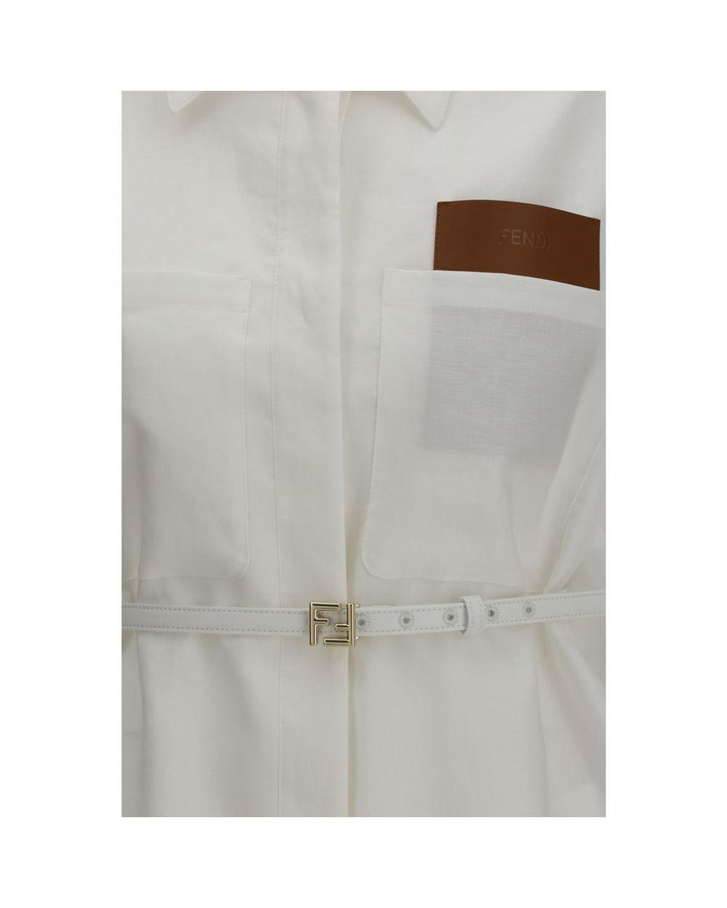 Fendi Gray White Linen Full