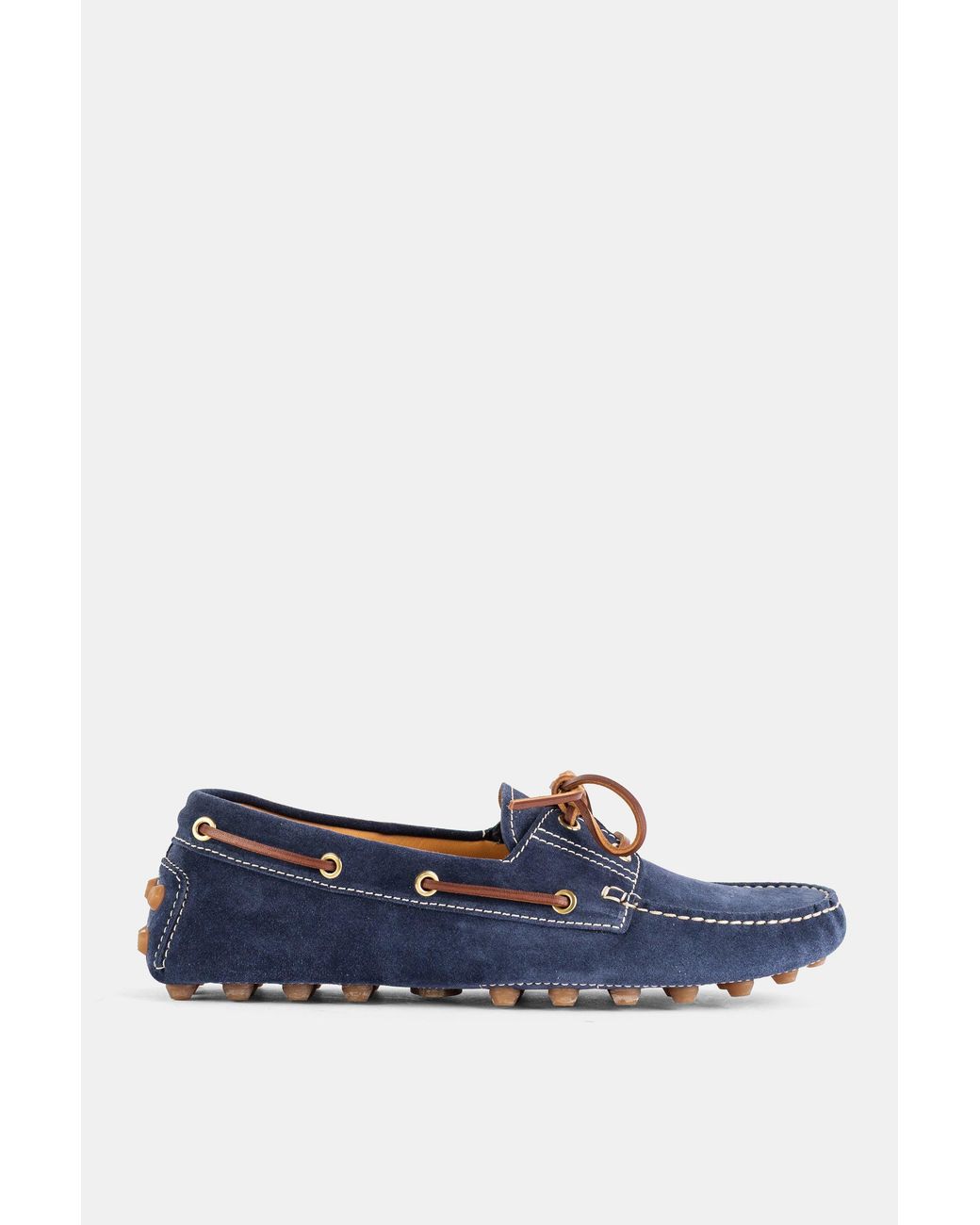 Tod's Blue Gommino Suede Leather Boat Shoes Loafers