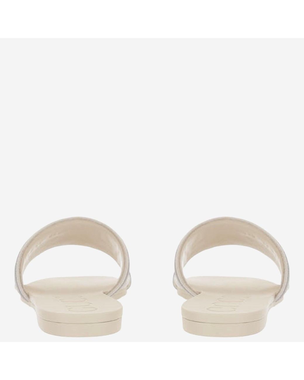 Gucci White Cotton Slider Sandals