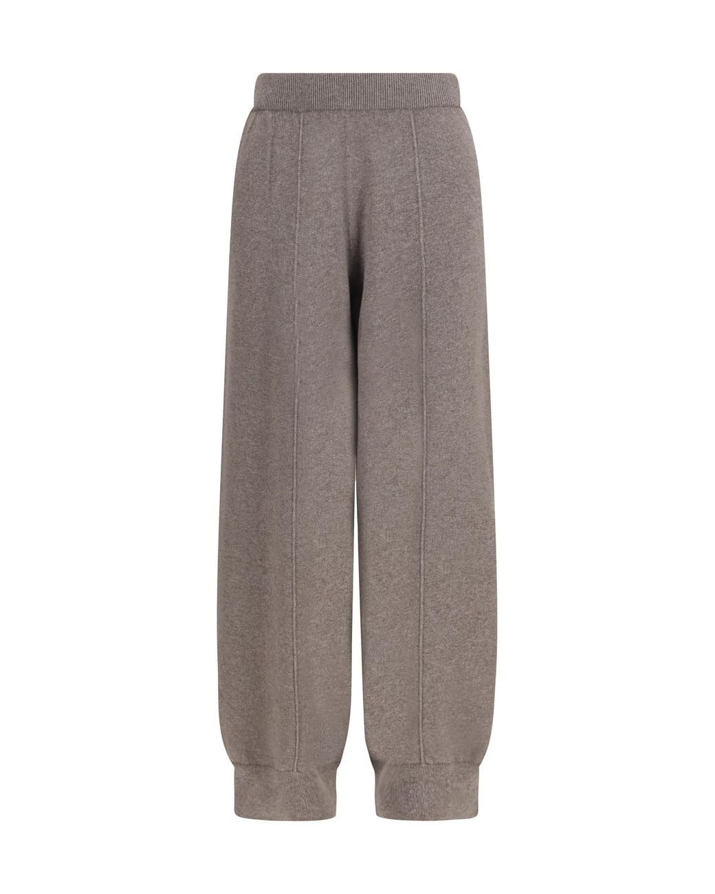 Fabiana Filippi Gray Straight Leg Wool, Silk And Cashmere Knit Pants Trousers