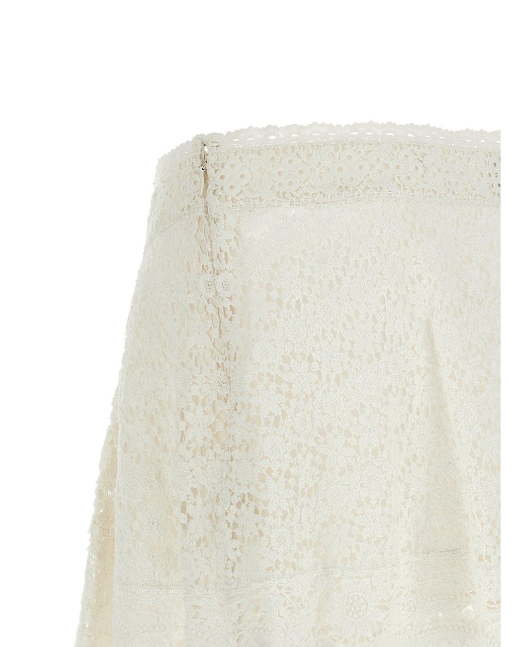 Isabel Marant White Crochet Cotton Skirt