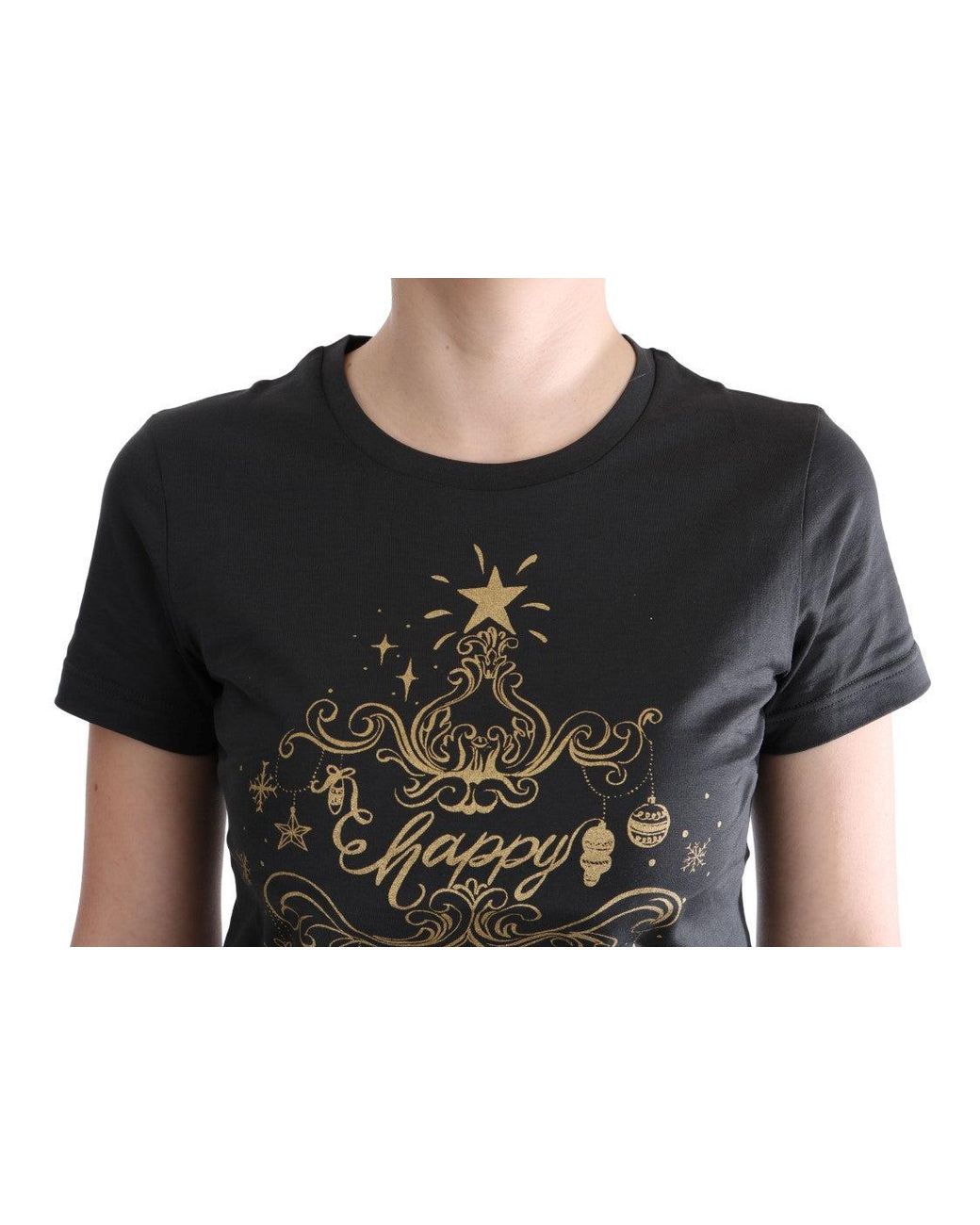 Dolce & Gabbana Black Cotton 2017 Motive T-Shirt