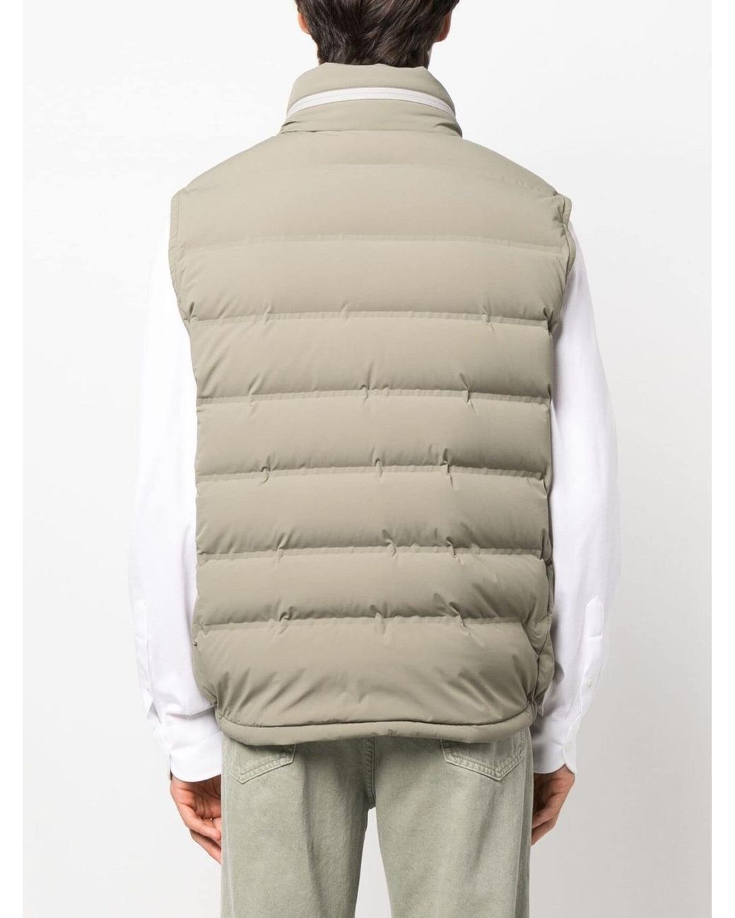 Brunello Cucinelli Natural Quilted Puffer Vest Clothing for men