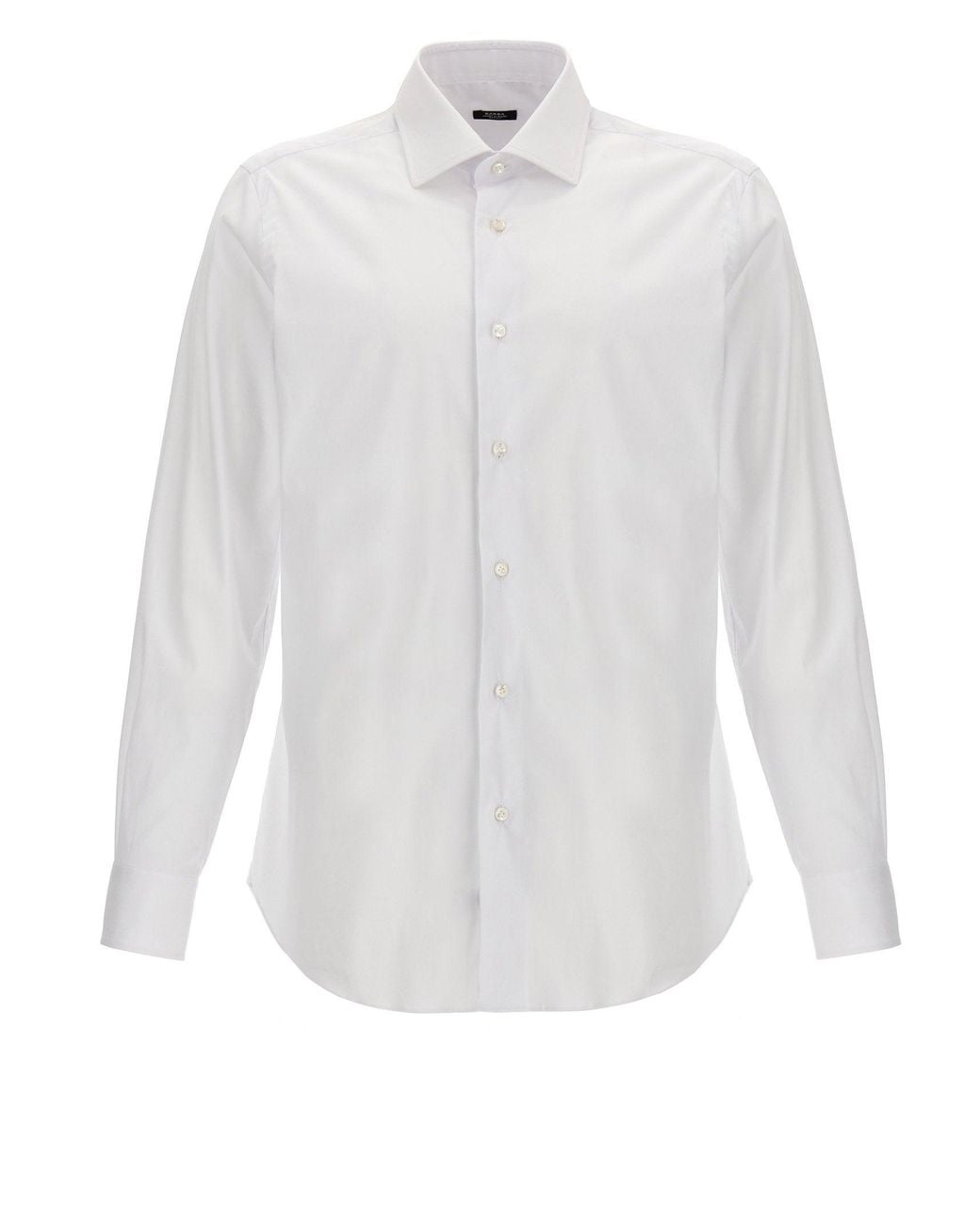 Barba Napoli White Stretch Cotton Poplin Shirt