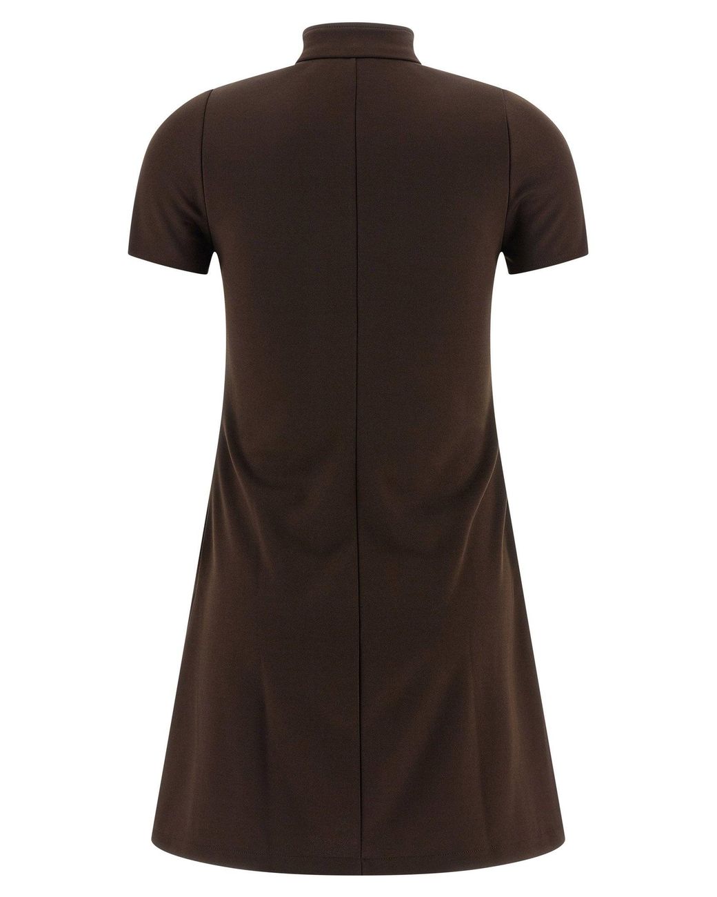 Courreges Brown Logo-Embroidered Interlock Dress