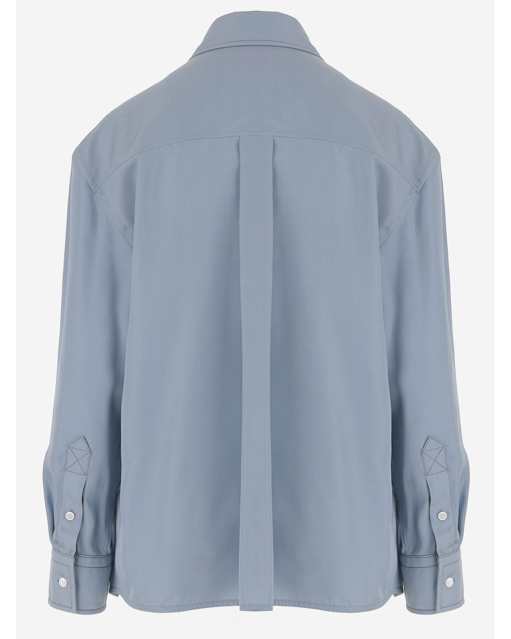Bottega Veneta Blue Bottega Veneta Silk-Blend Viscose Shirt