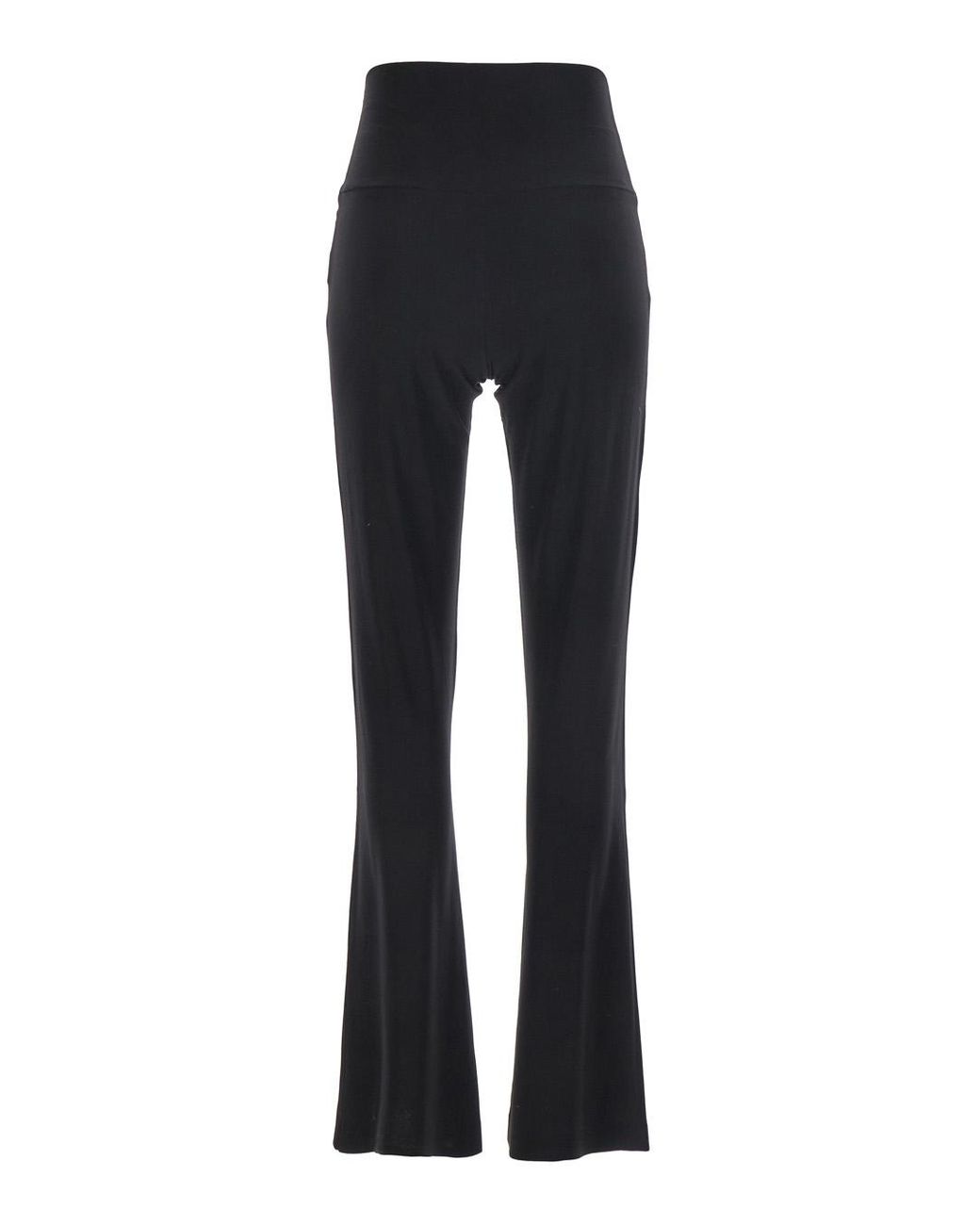 Norma Kamali Black Boot Pants Tech Fabric Polyester Trousers