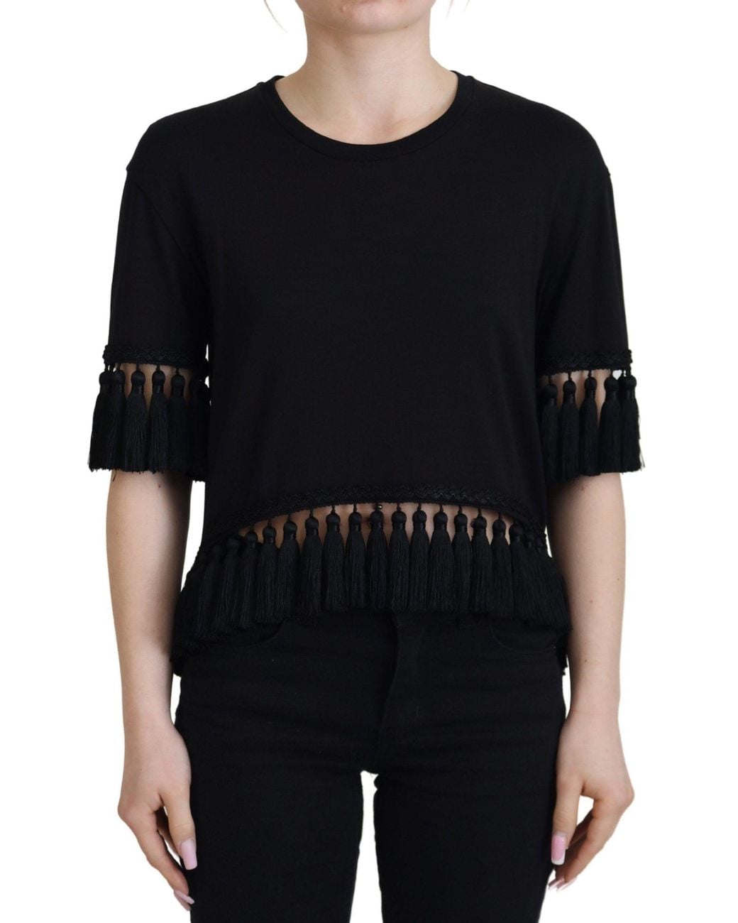 Dolce & Gabbana Black Elegant Cotton Short Sleeve Tee