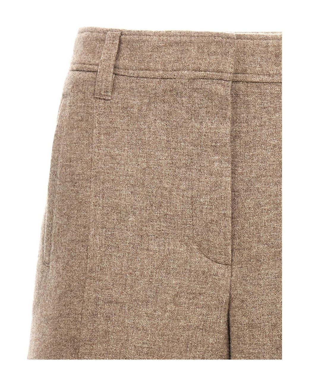 Brunello Cucinelli Natural Beige Yak Bermuda Shorts