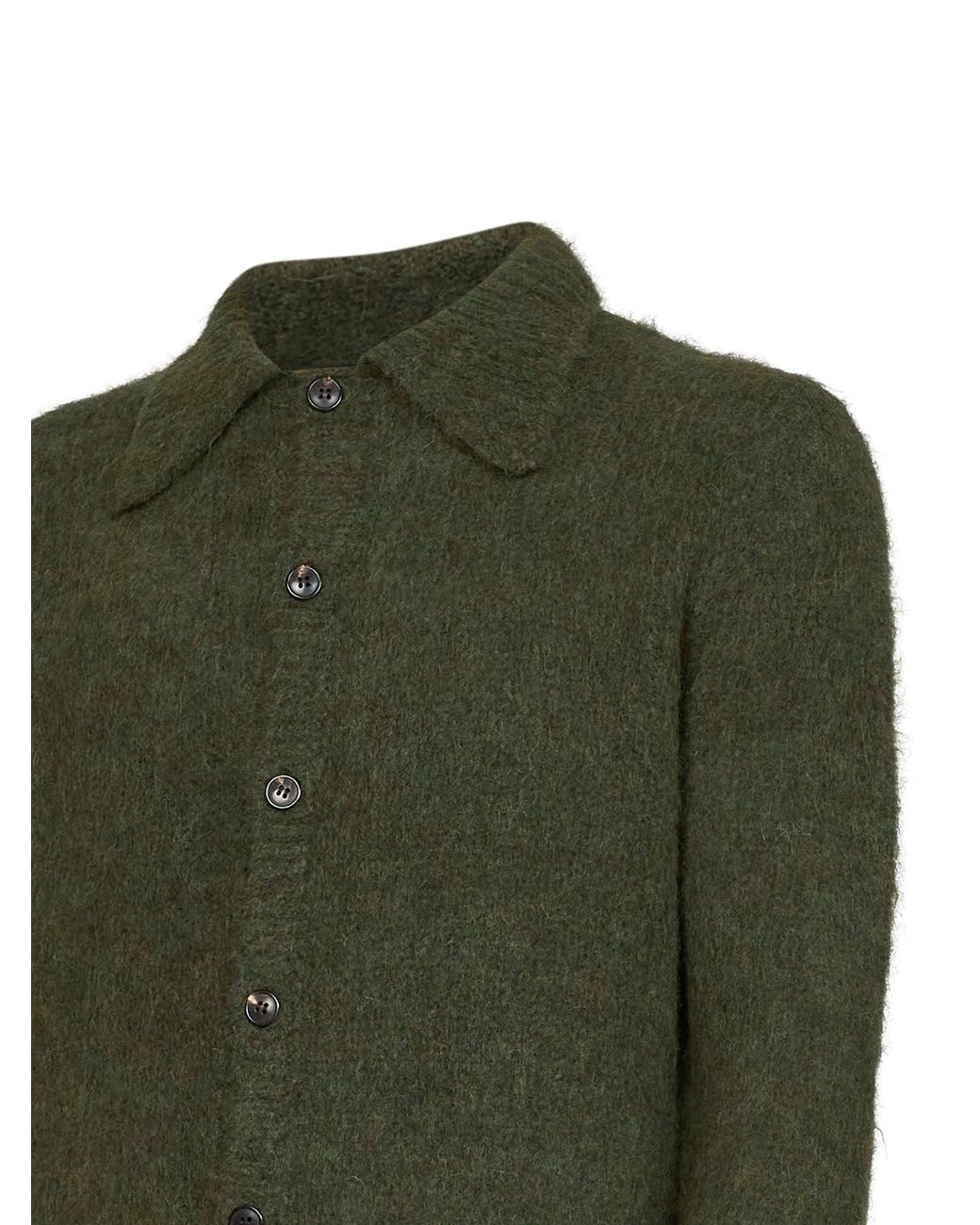 Dries Van Noten Green Forest Alpaca Blend Knit Mora Cardigan<Br for men