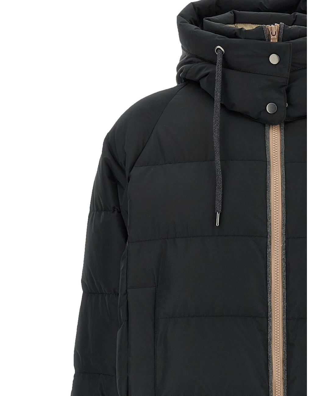 Brunello Cucinelli Black Brunello Cucinelli Quilted Taffeta Down Jacket