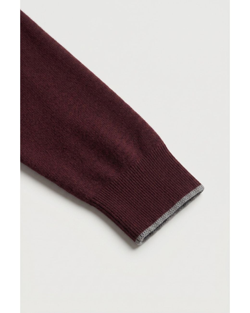 Brunello Cucinelli Red Dark Wool V Neck Sweater for men