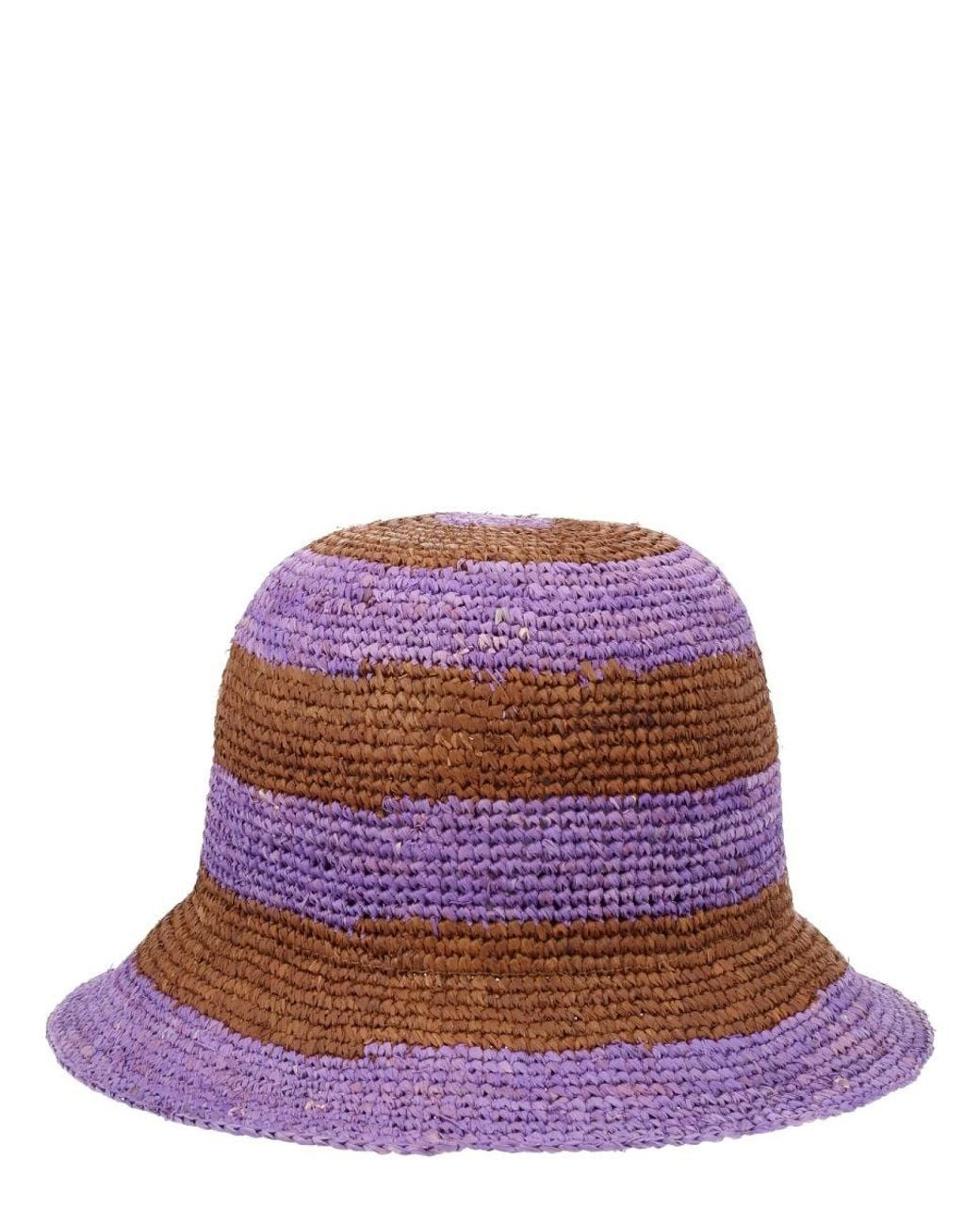 Paul Smith Purple Paul Smith W1A-723A-U004_55 Logo-Patch Raffia Sun Hat