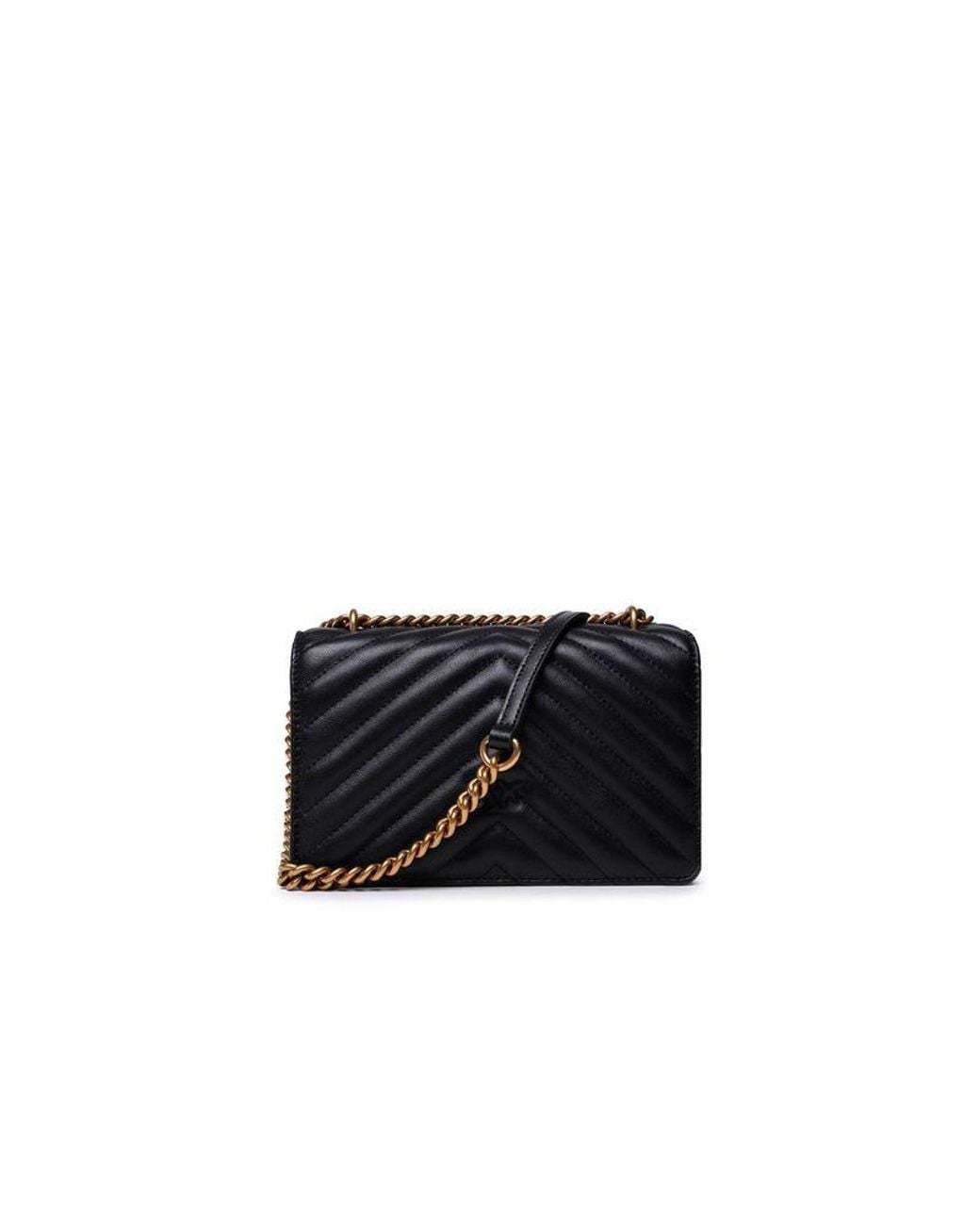 Pinko Black Crossbody Bag Sheep Leather