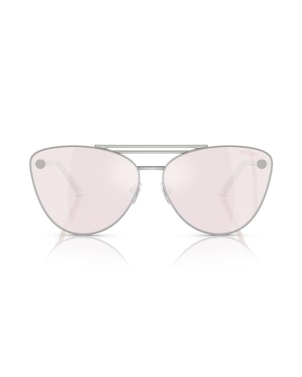 Versace Gray Sunglasses Cat Eye Full Rim, Frame And Mirror Lens Ve226715141U