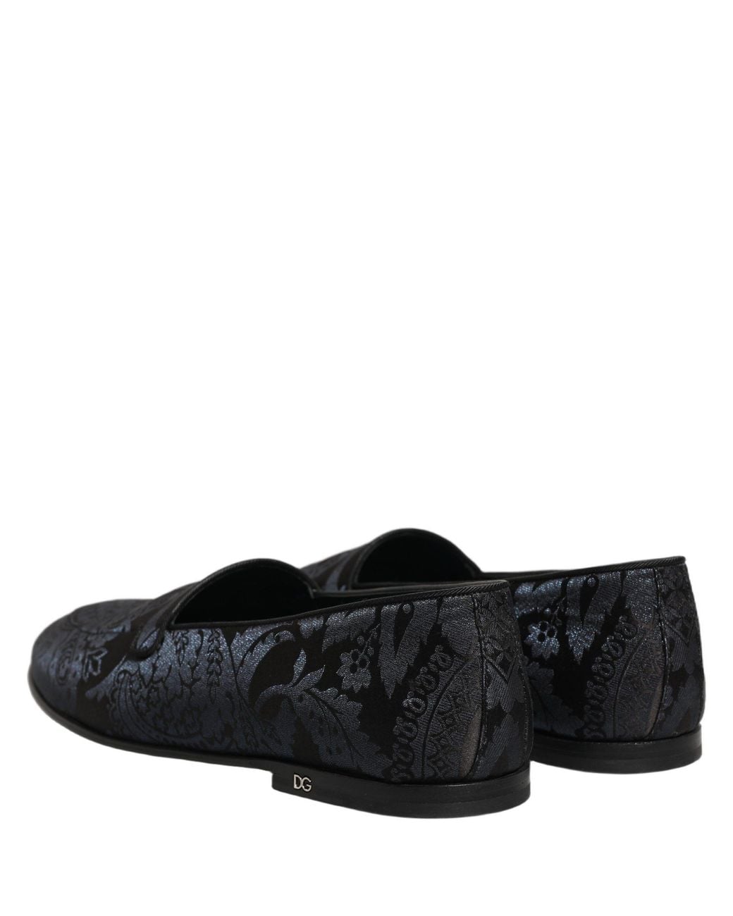 Dolce & Gabbana Green Jacquard Leather Slip On Loafers Shoes for men