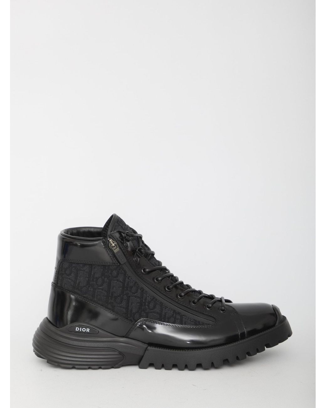 Dior oblique and black calfskin boots hotsell