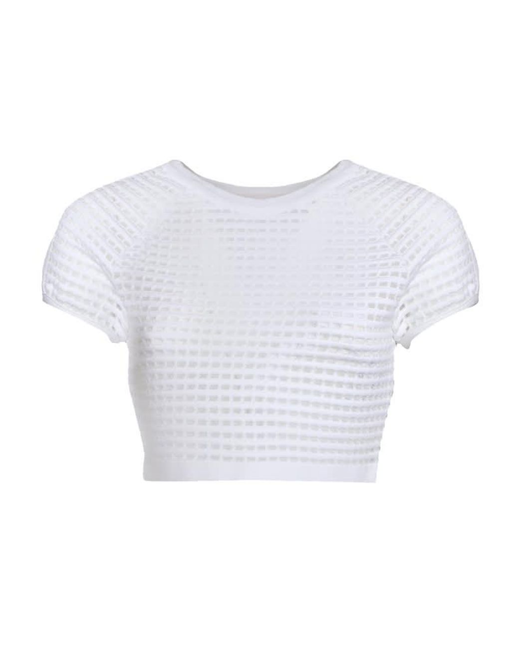 Genny Knitted Crop Top in White Lyst